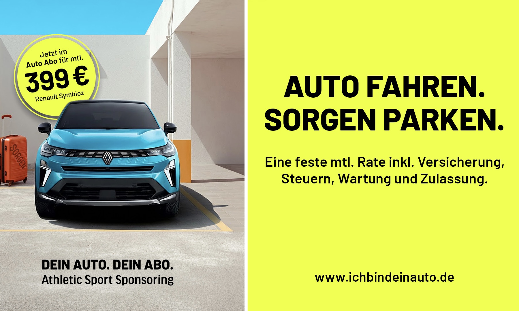 Auto fahren. Sorgen parken. 