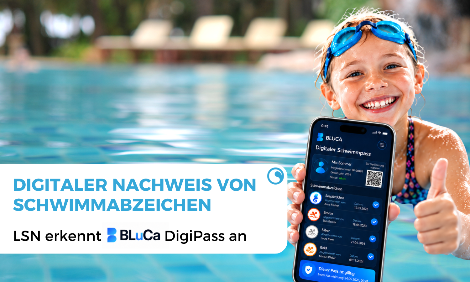 Digitaler Schwimmpass: LSN erkennt BLuCa DigiPass an